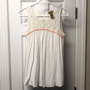 Cream Lacey Tank